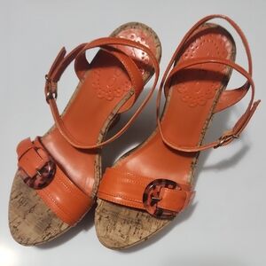 Aldo Orange Wedge Sandals